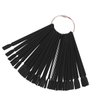 SOLUSTRE Nail Tips 3 Bags 150Pcs Nail Sticks Fan- shaped False Nail Polish Board Art Tips Nail Sample Sticks With Metal Ring, Black Nail Swatches