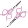 Ergonomic Safety-Lock Hair Scissor Set – Professional Precision Cutting & Thinning Shears with Secure Slide Lock for Children and Adult - Pink