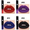 4Pcs Dark Red Purple Blue Black Matte Liquid Lipstick Sets,Matte Lipstick Lip Stain Long Lasting 24 Waterproof Lip Gloss Gift Set Matt Liquid Makeup Lipstick for Women Halloween Party Cosplay(Set C)