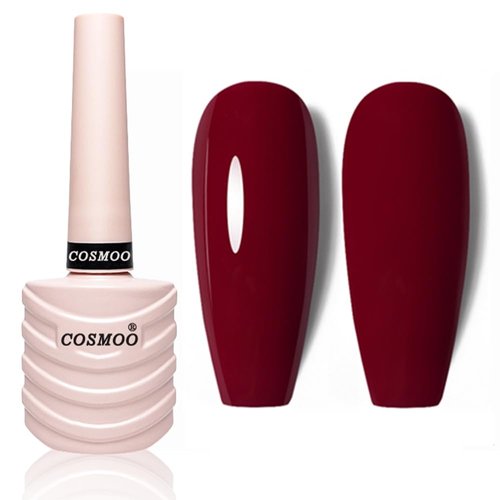 COSMOO Wine Red Gel Nail Polish Burgundy Red UV Soak off Gel Nail Polish 12ML Big Capacity Dark R...