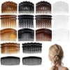 30 PCS Hair Side Combs, KUAOOAUK Plastic French Hair Comb, Lightweight Twist Comb Set for Women, Hair Comb Clips for Girls Hair Accessories (4 Colors, 11/17/23/24/29 Teeth)