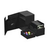 Ultimate Guard Flip 'n' Tray 133+, Deck Case for 133 Double-Sleeved TCG Cards + Dice Tray, Black, Independent Magnetic Closure & Microfiber Inner Lining