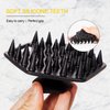 Scalp Exfolizator Tool for Beard Growth, Silicone Mustache Shampoo Comb for Men w/Flexible &Soft Bristles Shower Brush, Scrubber for Dandruff Removal