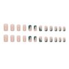 Marble Press on Nails Square Medium Fake Nails with Gold Foil Designs Full Cover False Nails Glossy Glue on Nails Nude Acrylic Nails for Women and Girls Nails Decorations 24pcs