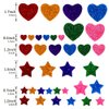 260 Pieces Colorful Glitter Foam Stickers Self Adhesive Stars Mini Heart Shapes Glitter Stickers, Kid's Arts Craft Supplies Greeting Cards Home Decoration Stars&Heart Shapes