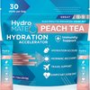 HydroMATE Electrolytes Powder Packets Drink Mix Low Sugar Hydration Accelerator Fast Party Recovery with Vitamin C B12 Peach Iced Tea 30 Sticks