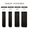 REECHO 24" Straight Long 4 PCS Set Thick Clip in on Hair Extensions Black Brown