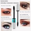 2 Pack Lash Cosmetics Mascara 5x Longer Lash Mascara, 2 in 1 Black Mascara Waterproof Mascara Volume and Length Eye Cosmetics Long-Lasting Natural Liquid Eyelash Mascara Black Makeup