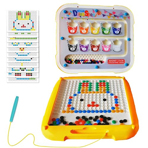 JAZOXDMR Magnetic Color and Number Maze, 2 in 1 Montessori Toys, Magnetic Drawing Board, Color Sorting Learning Counting Puzzle Board, Learning Toys Toddler Travel Toys for Kids Boys Girls Preschooler