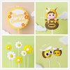 Gyufise 11Pcs Bumble Bee Cake Toppers Honeycomb Flower Oh Babee Cupcake Picks Gender Reveal Cake Decorations for Baby Shower Kids Boys Girls Birthday Party Supplies