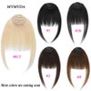 MYMYDA Clip in Bangs 100% Real Human Hair Extensions Clip on Wispy Bangs for Women Fringe with Temples Hairpieces Jet Black Color