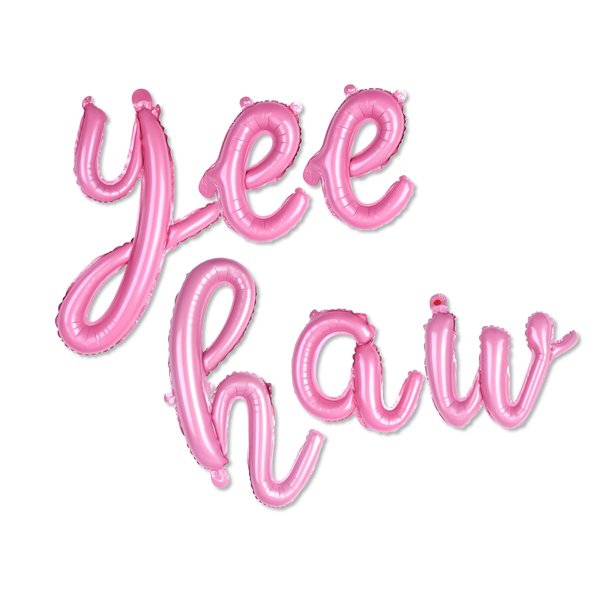 Yee Haw Balloons Yee Haw Banner for Cowgirl First Rodeo Birthday, Western Bachelorette Party Decorations (Pink)