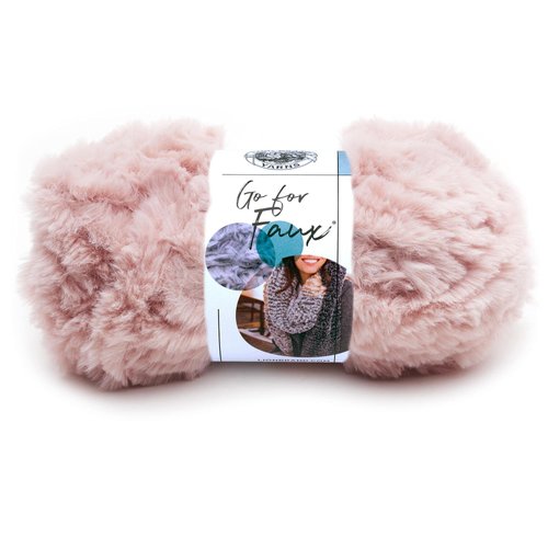 Lion Brand Yarn (1 Skein) Go for Faux Bulky Yarn, Pink Poodle, 195 Foot (Pack of 1)