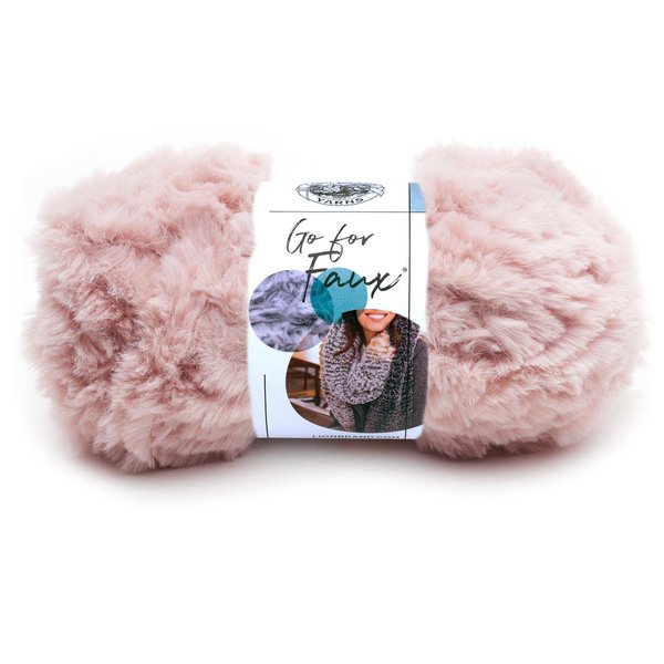Lion Brand Yarn (1 Skein) Go for Faux Bulky Yarn, Pink Poodle, 195 Foot (Pack of 1)