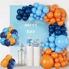 Blue and Orange Balloons Garland Arch Kit,96 Pcs Royal Blue Orange and Light Blue Balloon Arch Kit for Boys Girls Birthday Graduation Engagement Wedding Baby Shower Party Supplies