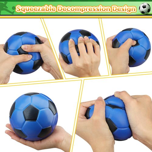 5" Foam Mini Soccer Balls for Kids Adults, Soft Squishy Slow Rising Soccer Goal Toys for Goal Sets, 3PCS Sensory Stress Ball for Office, Swimming Pool Beach Balls, Indoor Outdoor Sport Gift (Rainbow)