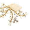 Asphire Handmade Bridal Rhinestone Hair Comb Shiny Iced Out Claw Chain Branch Side Comb Hair Clip Elegant Women's up-do Hair Piece Bridesmaid Headpiece for Wedding
