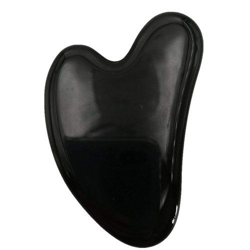 Loveliome Gua Sha Crystal Jade Stone Board for Skincare, Scraping Face Back Massage Relax Therapy Trigger Point Treatment(Black Obsidian)