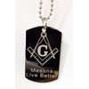 Mason Masons Masonic Live Better Logo Symbols - Military Dog Tag Luggage Tag Key Chain Keychain Metal Chain Necklace