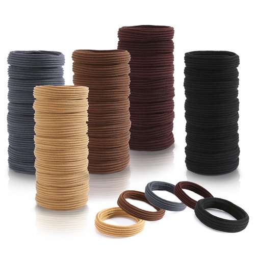 Bessrung 50 PCS Seamless Elastic Hair Bands for Women - Ponytail Holders for Thick or Thin Hair, No Damage Soft Rubber Bands, Great Birthday Gift