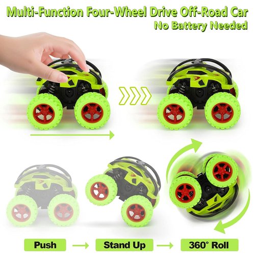 YINSHENG Car Toys for 2 3 4 5 Year Old Boys Gifts, Pull Back Cars Toys Monster Trucks for Toddler Boys Toys Age 2-6, 360°Rotating Cars Toys for 3-6 Year Old Boys Girls Kids Birthday Gifts