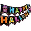 Sugar Skull Happy Halloween Banner Pennant - Sugar Skull Halloween Party Supplies - Halloween Party Decorations - Halloween Decorations - HH