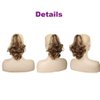 Color Mixed ponytail extensions,Fake Claw Clip Ponytails Hair Extension 12in Curly 3.5OZ Hair pieces Vieuinaux Wig Synthetic Fluffy¬ Tangled (12H24)