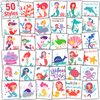 Partywind Mermaid Party Supplies for Girls, Individually Wrapped Sheets Mermaid Temporary Tattoos for Kids Party Decorations Favors, Under Sea Ocean Games Goodie Bag Stuffers (50 Styles)