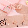 AHONEY 80th Birthday Queen Headbands for Women, 80 & Fabulous Birthday Sash and 80th Birthday Tiara Set, 80th Birthday Decorations Birthday Gifts for Women Party Favors (Rose Gold)