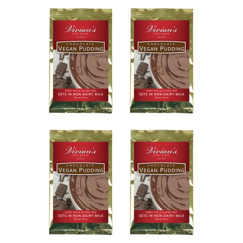 Vegan Chocolate Instant Pudding Mix 4 Pk by Vivian's Live Again Dairy Free, Soy Free, Gluten Free