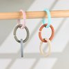 Silicone Teether Links, 6 Packs Baby Teether Ring Links Attach Baby Toys to Strollers or Carrier Seat