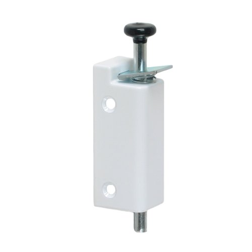 FPL Sliding Door Lock Security Foot Bolt in White - Quickly and Easily Locks and Unlocks with Your Foot