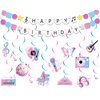Music Birthday Party Decorations Popular Singer Hanging Swirls Banner Decor Friendship Bracelet Banner Singer Theme Ceiling Hanging Party Supply for Girls Birthday Fans Celebration Party Supplies
