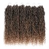 Faux Goddess Locs Crochet Hair River Locs Boho Hippie Locs Wavy Crochet With Curly Hair In Middle And Ends Braids Hair Extensions (8Packs,18 inch, T27)