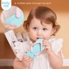 Smily Mia Flip-Flop Baby Teething Toys, Silicone Baby Teether For 3M+, Chewing Toys for Babies Teething Pain Relief,Silicone Baby Shoes,left foot Blue