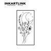 INKARTLINK Temporary Tattoos, Semi Permanent Tattoo Adult Art Design Waterproof Temp Tattoo Party Favors Tattoo Stickers Realistic Look, No Adhesive, Lasts 1-2 Weeks Black (Flowers Lines)
