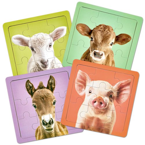 Fun Wooden Toddler Puzzle Set of 4 - Colorful Puzzles for Kids Aged 2-4 - Perfect Educational Learning Toy for Toddlers 1-3 to Develop Fine Motor Skills and Hand-Eye Coordination