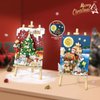 MEIEST Mini Building Blocks Christmas 3D Painting Model Set,Simulation Particle Stereograph Collection Construction Building Bricks Toy,Home Decor,14+(Sledge)