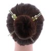 Set of 2 Iridescent Knot Hair Sticks with 3 Diamonds - Yellow