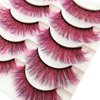 Burgundy False Eyelashes Red Lashes Colorful Eyelashes Easter Halloween Colored Eye Lashes Faux Mink Long Dramatic Eyelashes MUQIU37 Party Fake Eyelashes Extensions Makeup Tools (MQ303-Burgundy)