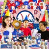 Baseball Party Decorations 194 Pcs Baseball Birthday Party Decorations Include Baseball Happy Birthday Banner Tabelcloth Baseball Balloons Cake Toppers Plates Cups Stickers