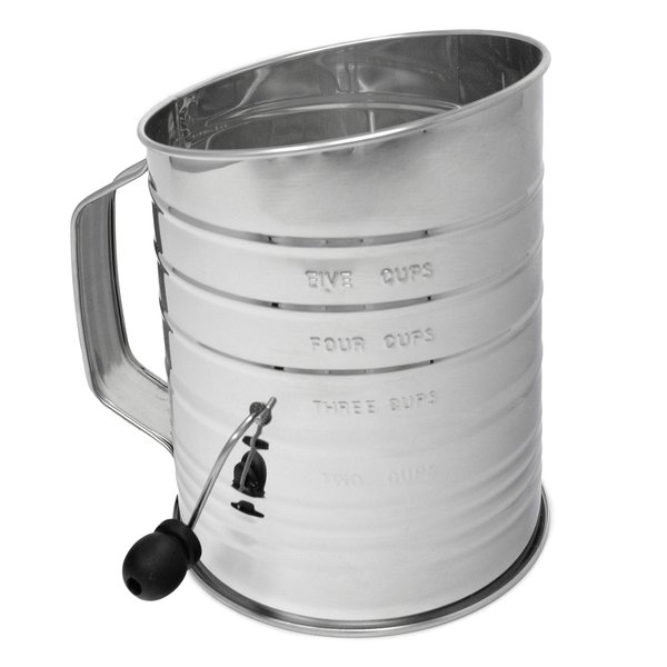 Norpro 5-Cup Stainless Steel Crank Flour Sifter,Silver