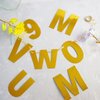 116 Pcs DIY Glitter Customizable Banner Kit Custom Banner Including 111 Letters and Numbers 3 Rope and 2 Threading Device for Personalized Decor for Women's Day Birthday Banner (Bright Gold)