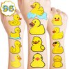 8 Sheets (96PCS) Rubber Duck Temporary Tattoos Birthday Party Decorations Supplies Tattoos Stickers Cute Party Favors Kids Girls Boys Gifts Classroom School Prizes Themed