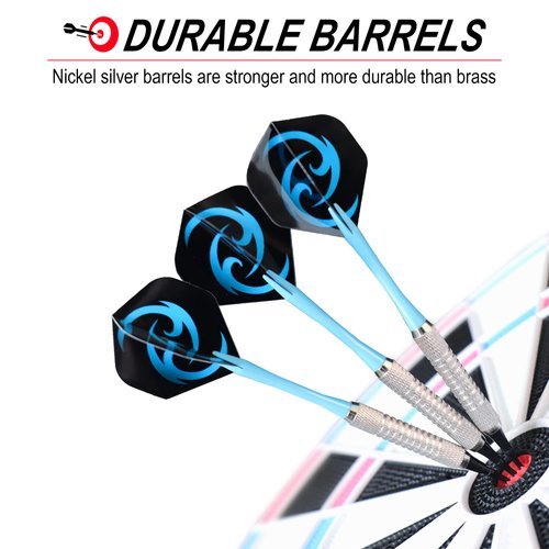 CareGames Soft Darts Set 12Packs with 4 Colors Plastic Shafts,Extra Flights,Points and Flight Protectors
