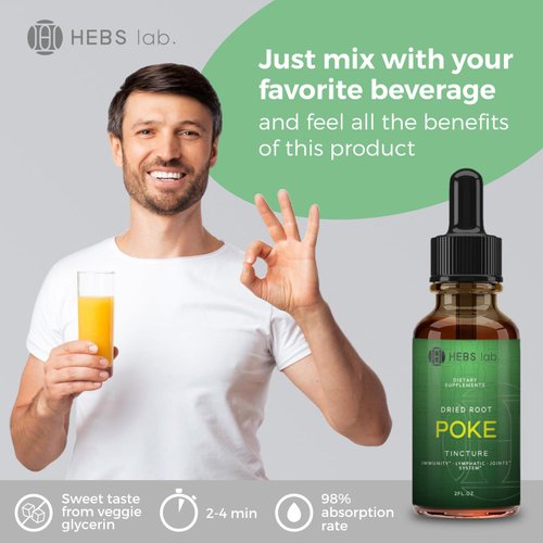 Poke Root Extract – Pure Lymphatic Drainage Drops - Immune Support Supplements & Detox Formula - Muscle Relaxer & Support for Athletes - Made in The USA - 2 oz