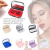 3 Tier Eyelash Storage Case Lash Dime Organizer Holder Box with Mirror Makeup Cosmetic Travel Case Empty and Eyelash Tweezer False Lash Container (Purple)