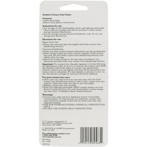 Sight Savers Contact Lens Case by Bausch & Lomb, Compact, Durable, Leak Proof, Pack of 3