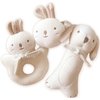 JOHN N TREE Organic Baby First Friends, Stuffed Animals (Puppy & Baby Rabbit Rattle Set) Attachment Doll for Baby, Organic Toy