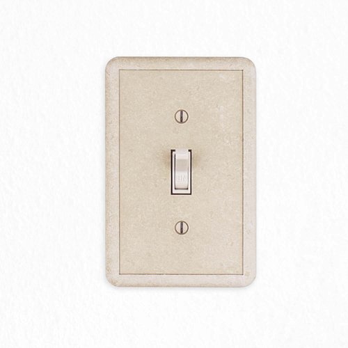 Questech Decor Single Toggle Light Switch Cover, 1-Gang Electrical Wall Plate, Single Switch Standard Size Receptacle Cover, Decorative Tumbled Texture, Sand